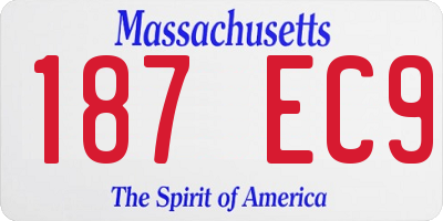 MA license plate 187EC9