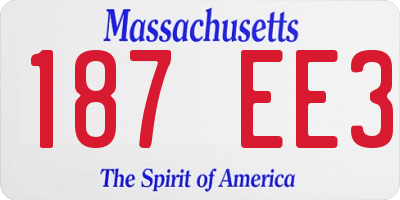 MA license plate 187EE3