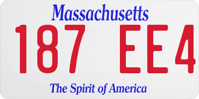 MA license plate 187EE4