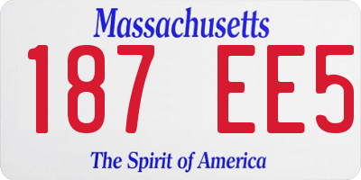 MA license plate 187EE5