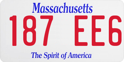 MA license plate 187EE6