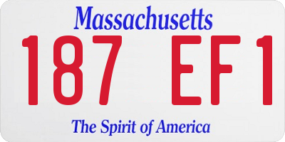 MA license plate 187EF1