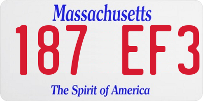 MA license plate 187EF3