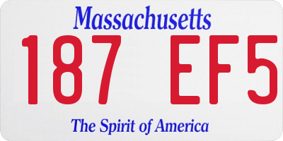 MA license plate 187EF5