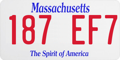 MA license plate 187EF7