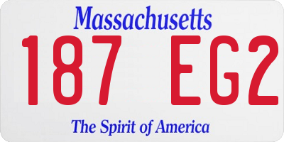 MA license plate 187EG2