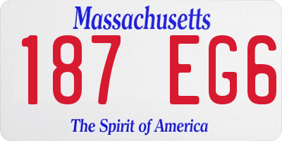 MA license plate 187EG6