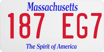 MA license plate 187EG7