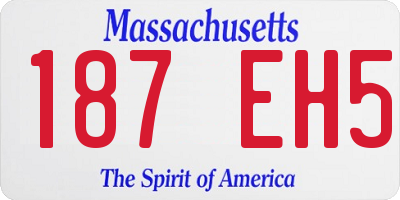 MA license plate 187EH5