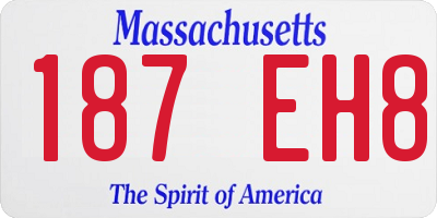 MA license plate 187EH8