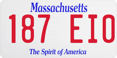 MA license plate 187EI0