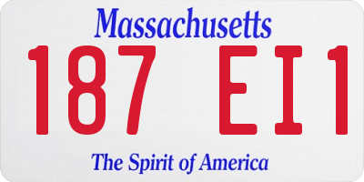 MA license plate 187EI1