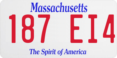 MA license plate 187EI4
