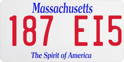 MA license plate 187EI5