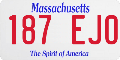 MA license plate 187EJ0