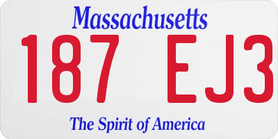 MA license plate 187EJ3
