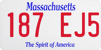 MA license plate 187EJ5
