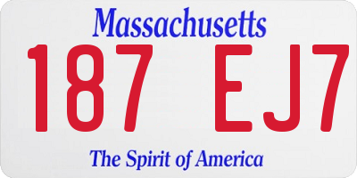 MA license plate 187EJ7