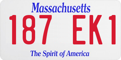 MA license plate 187EK1