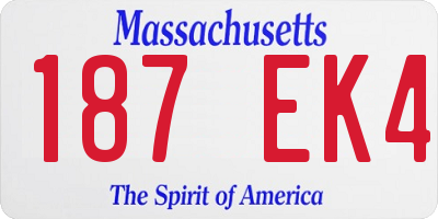 MA license plate 187EK4