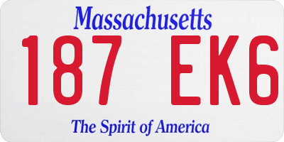MA license plate 187EK6
