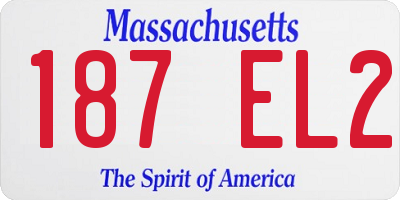 MA license plate 187EL2