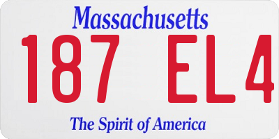 MA license plate 187EL4