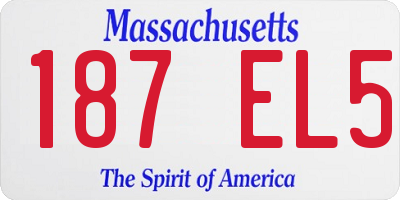 MA license plate 187EL5