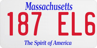 MA license plate 187EL6
