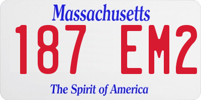 MA license plate 187EM2