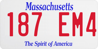 MA license plate 187EM4