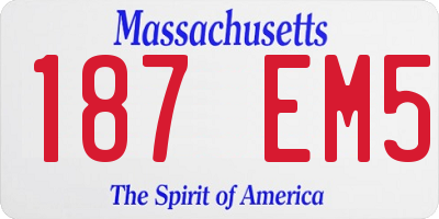 MA license plate 187EM5