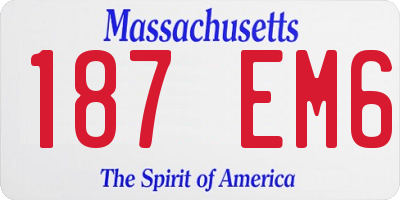 MA license plate 187EM6