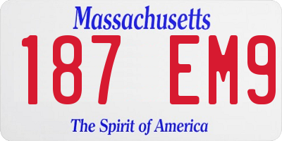 MA license plate 187EM9