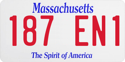 MA license plate 187EN1