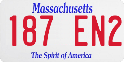 MA license plate 187EN2