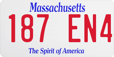 MA license plate 187EN4