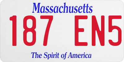MA license plate 187EN5