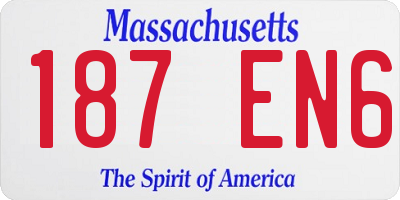 MA license plate 187EN6