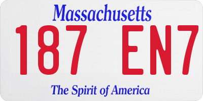 MA license plate 187EN7