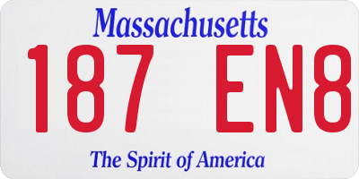 MA license plate 187EN8