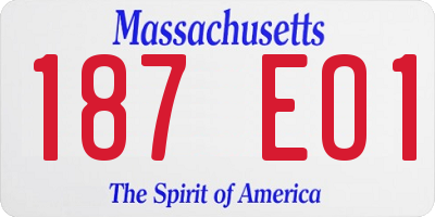 MA license plate 187EO1
