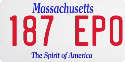 MA license plate 187EP0