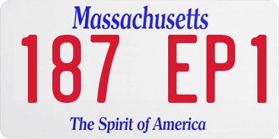 MA license plate 187EP1