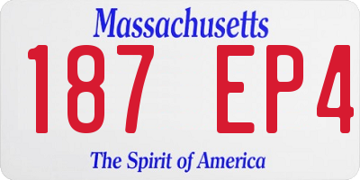 MA license plate 187EP4