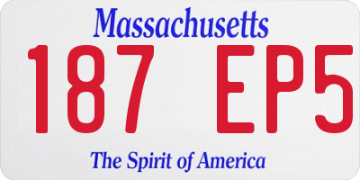 MA license plate 187EP5