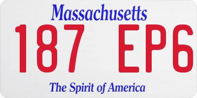 MA license plate 187EP6