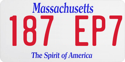 MA license plate 187EP7