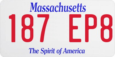 MA license plate 187EP8