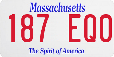 MA license plate 187EQ0